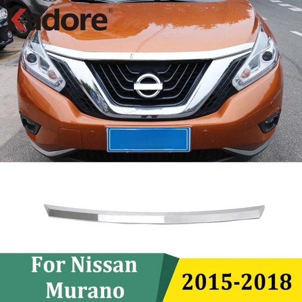 

Для Nissan Murano 2015 2016 2017 2018 ABS хромированная передняя крышка двигателя, накладка, полоса, Стайлинг автомобиля, внешние аксессуары