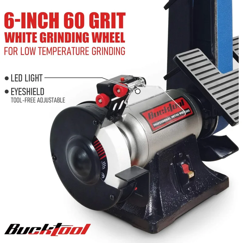 

(TTO) Combo 2" x 42" Belt Sander 6" Bench Grinder, Knife Sharpener with Large Work Table BG2600 Upgraded ModelOG