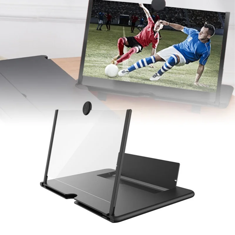 Cell Phone Screen Amplifier 14in Pull Out Foldable Eye Protection Screen Magnifier For Movie Video Black