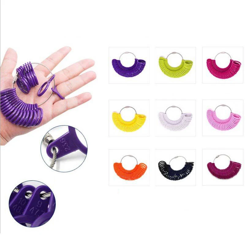 Lightweight Portable Plastic Ring Sizer US EU HK Finger Size Gauge Measuring Kit Jewelers Measure Rings Sizing Tool