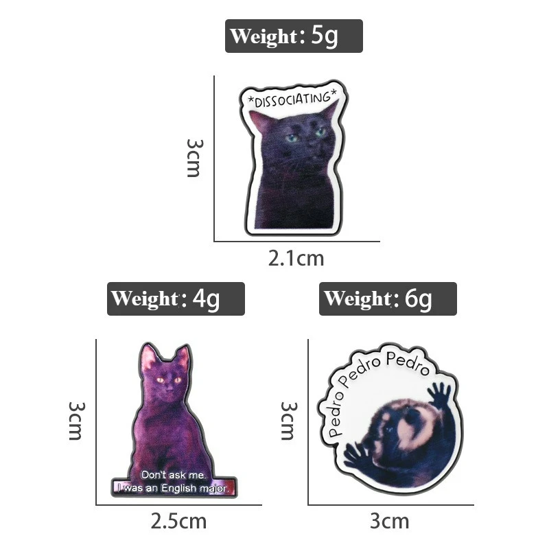 Humorous Raccoon Cat English Sentences Metal Badges Spilla Brooches Pins Clothing Personalized Diy Trendy Decorative Accessories