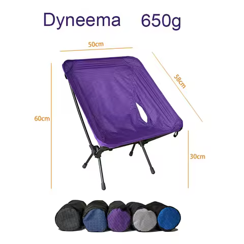 Camping Hiking Moon Chair - UHMWPE xGrip Grid Ripstop｜Portable Folding Backpackers Gear Equipment｜About 650g