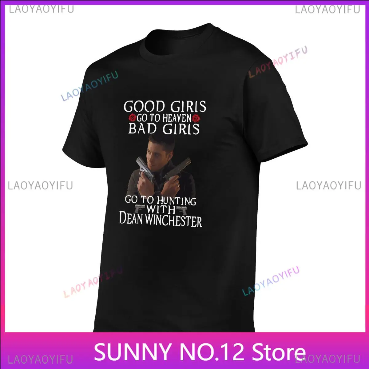 Supernatural Bad Girls Go To Hunting With Dean Winchester T-shirt Popular Customized Tee Top Shirt Trendy Vintage