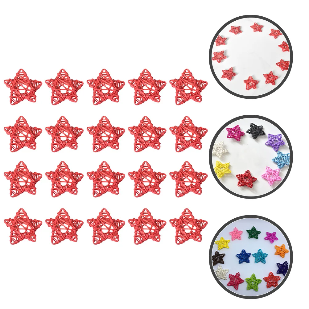 

20pcs Christmas Star Decorations Rattan Stars For Home Wedding Diy Bowl Filler Ornament Living Room Dining Table Decor