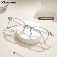 Ultralight Fashion TR90 Titanium Glasses Frame Men Myopia Anti-Blue Light Retro Round Optical Prescription Eyewear Women M2036