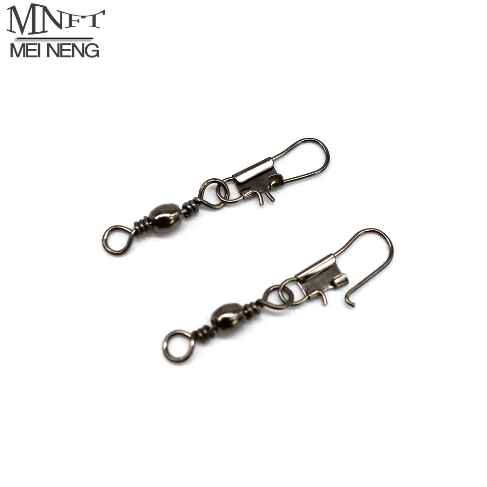 

MNFT 25Pcs Fishing Barrel Swivel Rolling Swivels with Safty Snap Saltwater Freshwater Fish Tackle Connectors