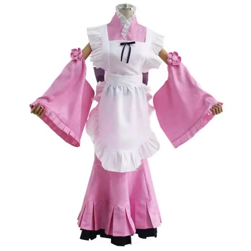 Costume de Cosplay Vert Matcha pour Femme, Robe Longue et Large à Manches sulf, Kimono avec Perruque, Cadeau de ixd'Anniversaire