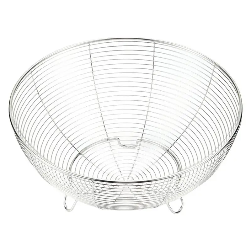 

Countertop Fruit Basket Fruit Holder Round Wire Basket Wire Basket Fruit Bowls With Three-Legged Stand For Family Gatherings