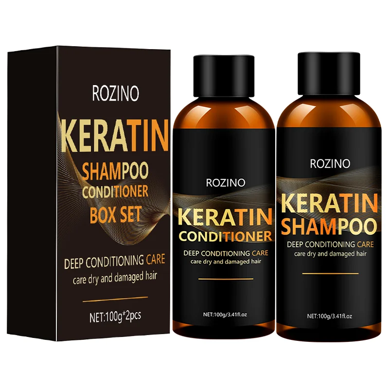 2 Pcs Keratin Shampoo Conditioner Set, Strengthens Hair, Smoothing Hair Conditioner For Daily Use