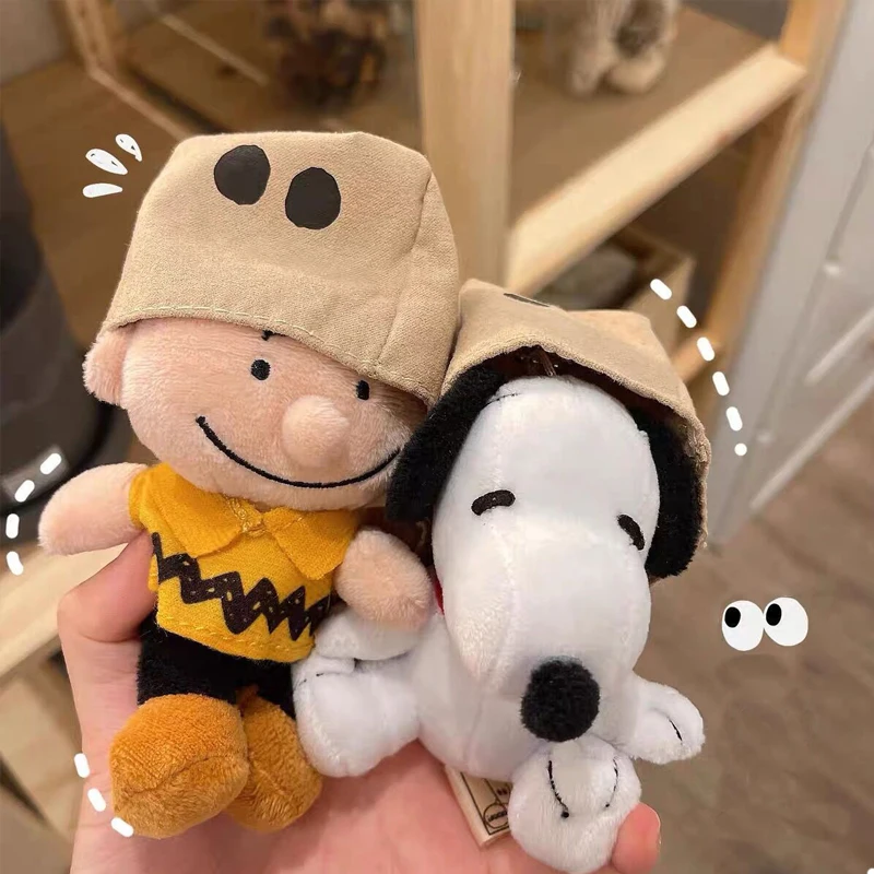 Kawaii Peanuts Snoopy Charlie Plush Doll Toys Keychain Pendant Bag Decoration Originality Couple Cute Kids Toys Gift for Girls