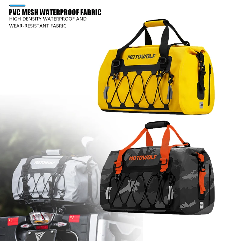 

Motorcycle Waterproof Universal Tail Bag Travel Outdoor Dry Luggage Roll Pack Bag 40/66/90L Luggage Backpack Handbag Helmet bag