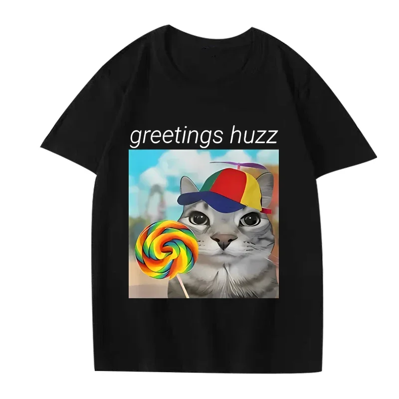 

Мужская повседневная футболка с круглым вырезом и приветствием, футболка с принтом Huzz для мужчин и женщин, большие размеры из 100% хлопка с короткими рукавами, летние топы унисекс