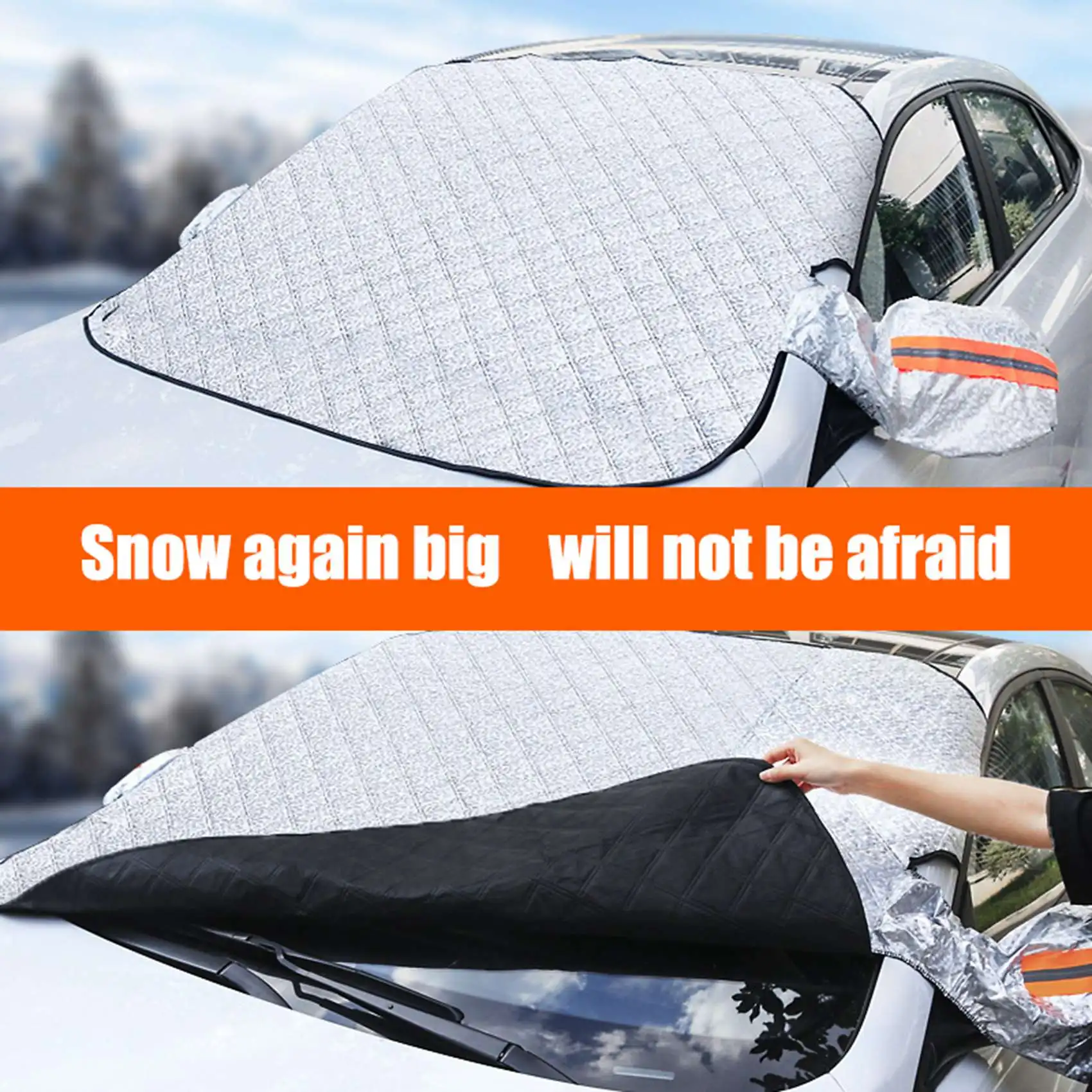 Car Windscreen Cover Thicken Magnetic Sunscreen Snow Ice Frost Windscreen Cover Sun Shade Protector 145X120cm