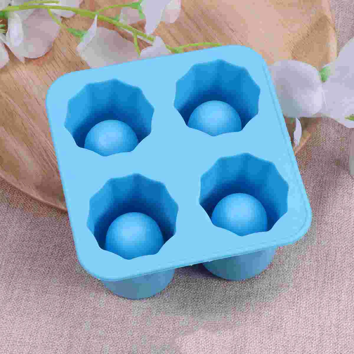 4 Cup Summer Cool Mold Silicone Ice Cube Tray Molds Hockey Machine Convenient Shooter