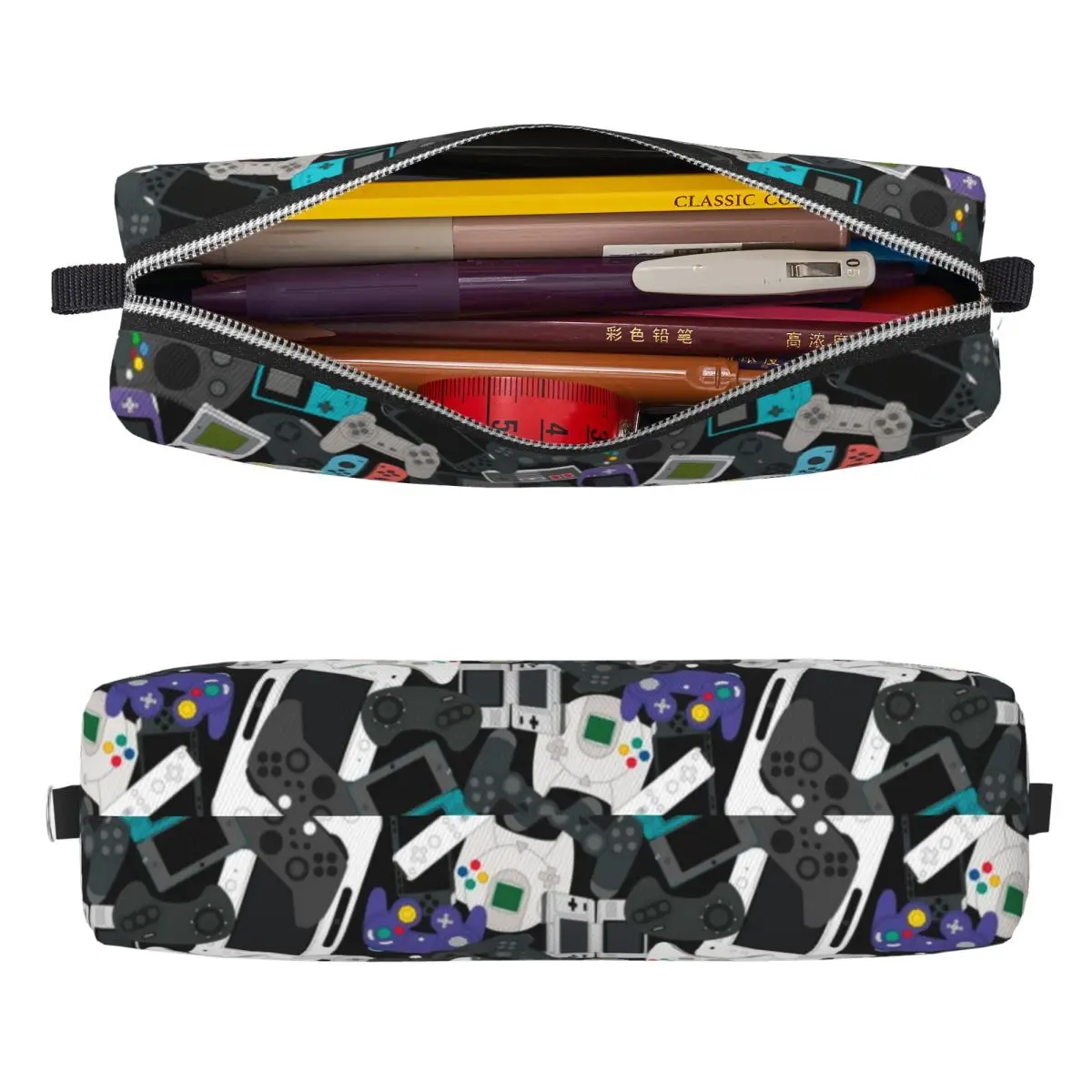 Game Controller Pattern Pencil Case Pencilcases Pen Holder for Student Big Capacity Bag School Supplies Zipper Stationery