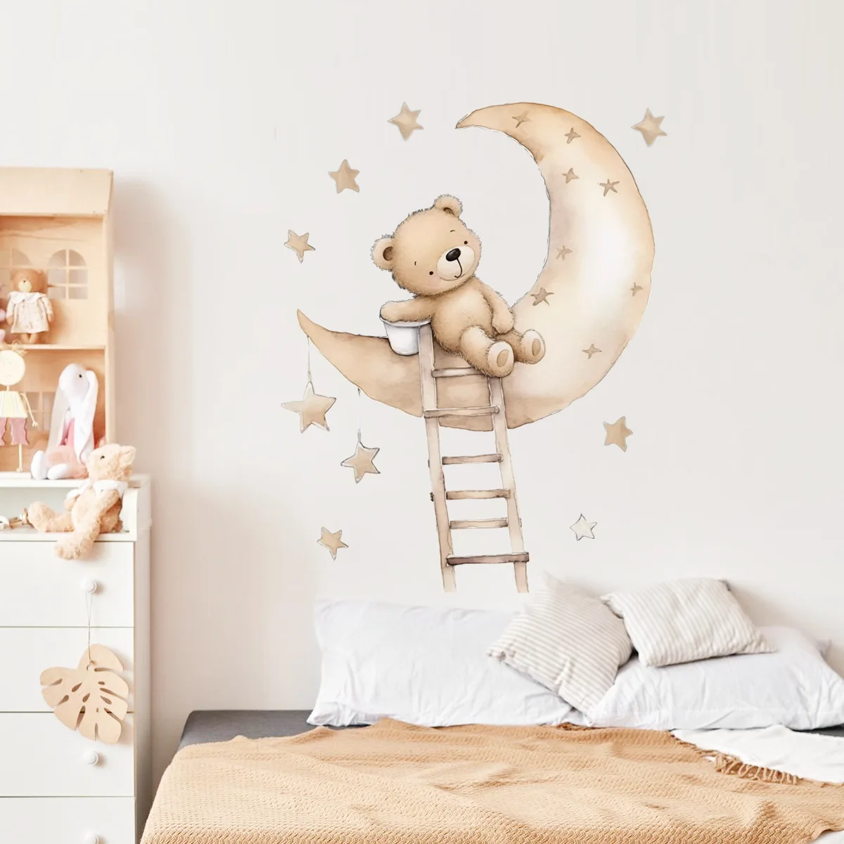 Kawaii Bear Star Wall Stickers - Baby Nursery Wallpaper Girl avis et prix