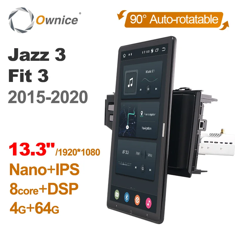 1920*1080 Ownice Android 12.0 for Honda Jazz 3 Fit 3 2015-2020 Car Radio Video Audio 13.3