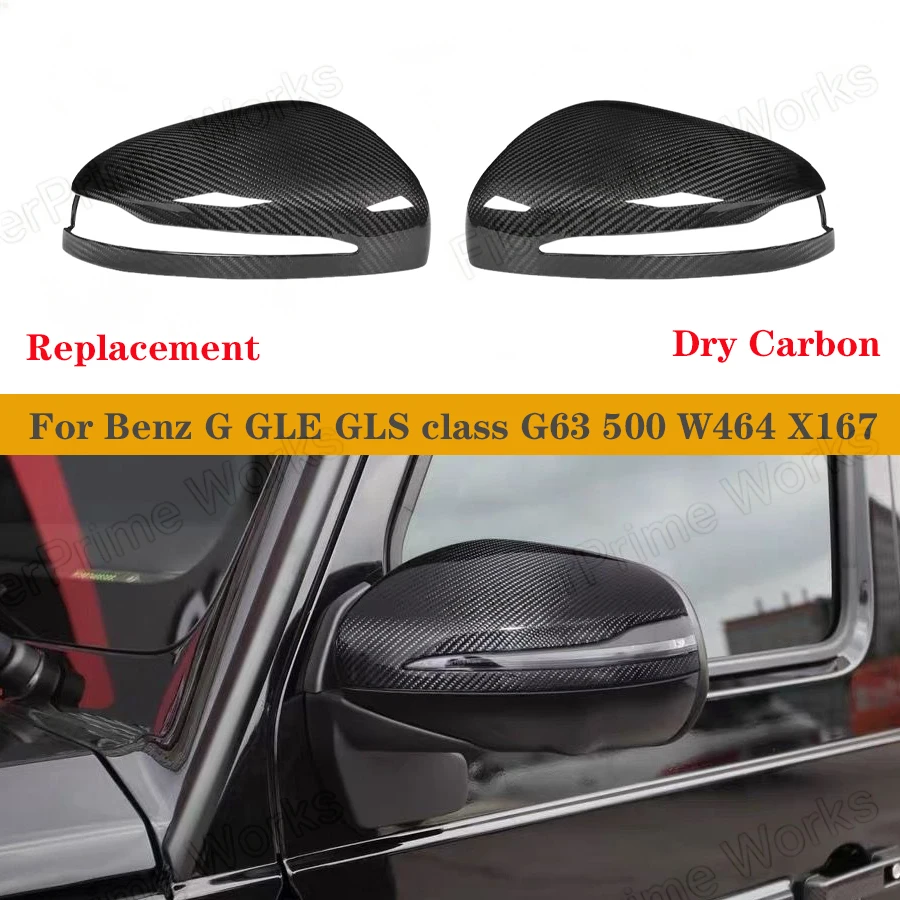 

Replacement Dry Carbon Fiber Mirror Caps Cover for Mercedes Benz G GLE GLS class G63 500 W464 X167