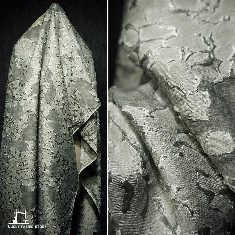 

High quality Zen art retro distressed fried color craft suit dress ready-to-wear jacquard fabric designer fabric