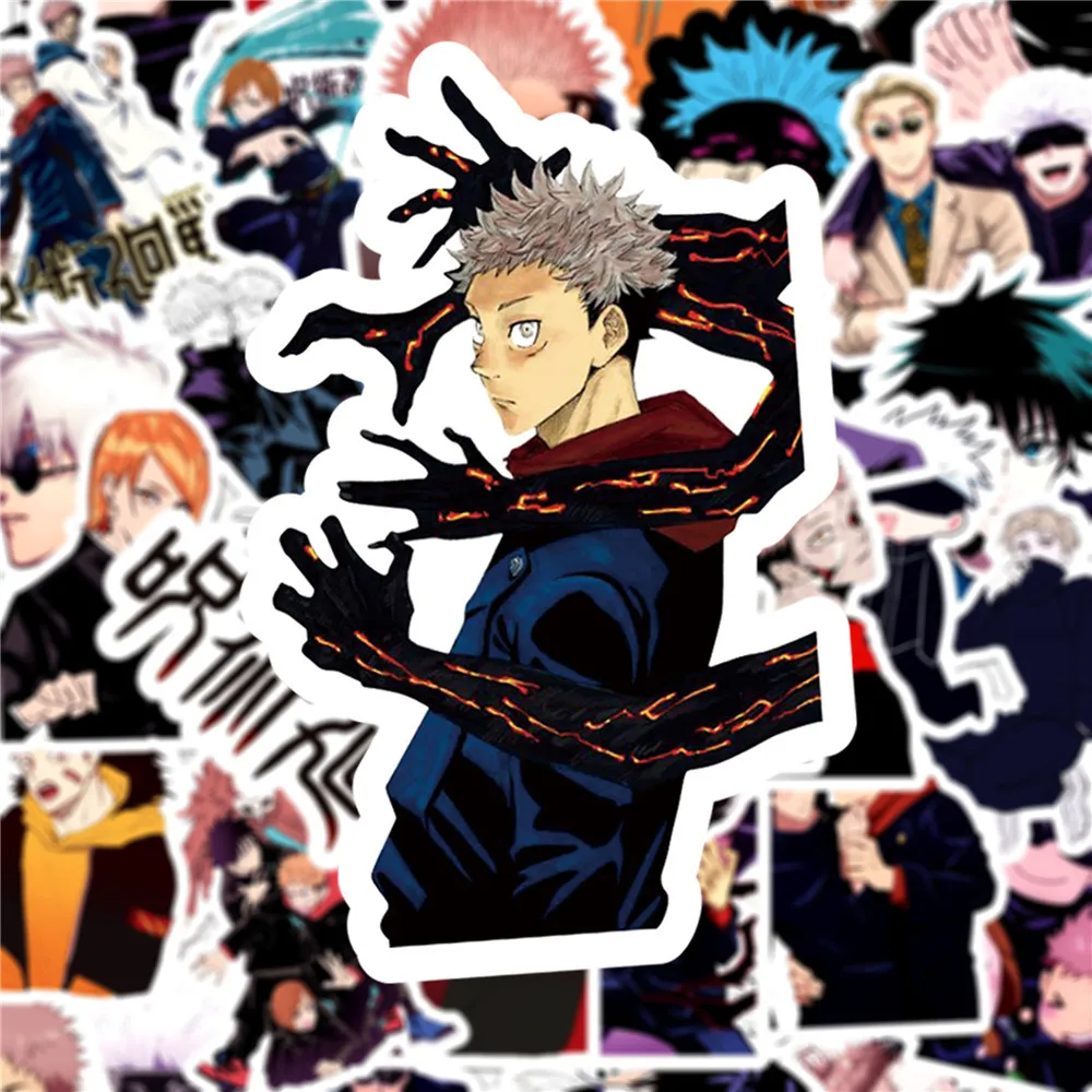 50Pcs Japan Anime Jujutsu Kaisen Stickers DIY Laptop Notebook Skateboard Car Motorcycle Waterproof Graffiti Sticker Gift