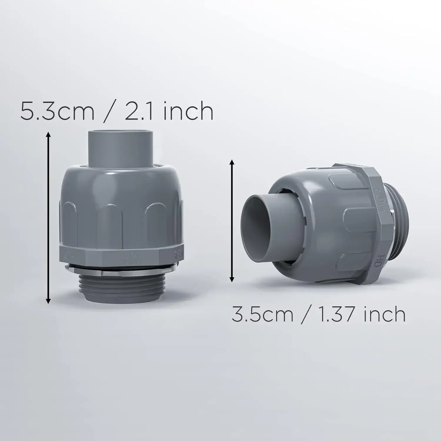 Conduit Connectors 1/2 Inch Liquid Tight Connector NPT Non-Metallic for PVC Electrical Flexible Conduit Fittings