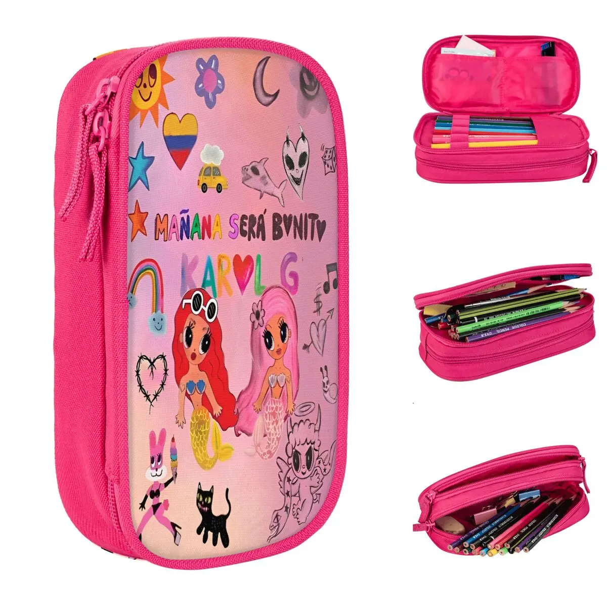 New Karol G Album Manana Sera Bonito Pencil Cases Pencilcases Pen for Student Big Capacity Bags Students School Gifts Stationery