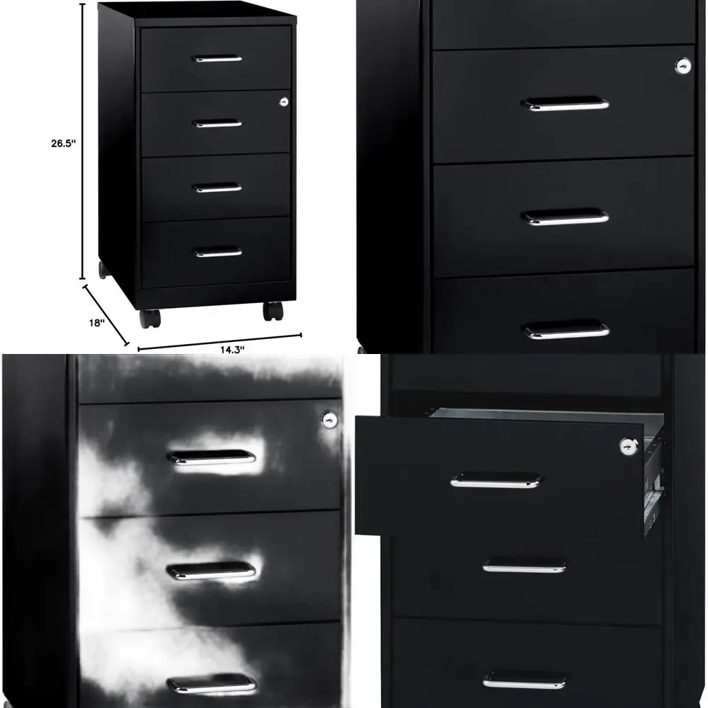 

Мобильный шкаф для хранения с четырьмя ящиками, высота 26-1/2 дюйма