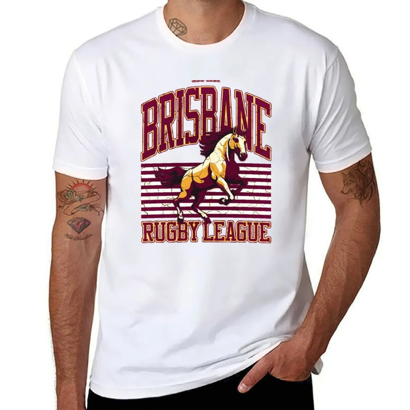 

Brisbane Rugby League - League Heritage T-Shirt man t shirts for men casual funny t shirts dark humor T-Shirt