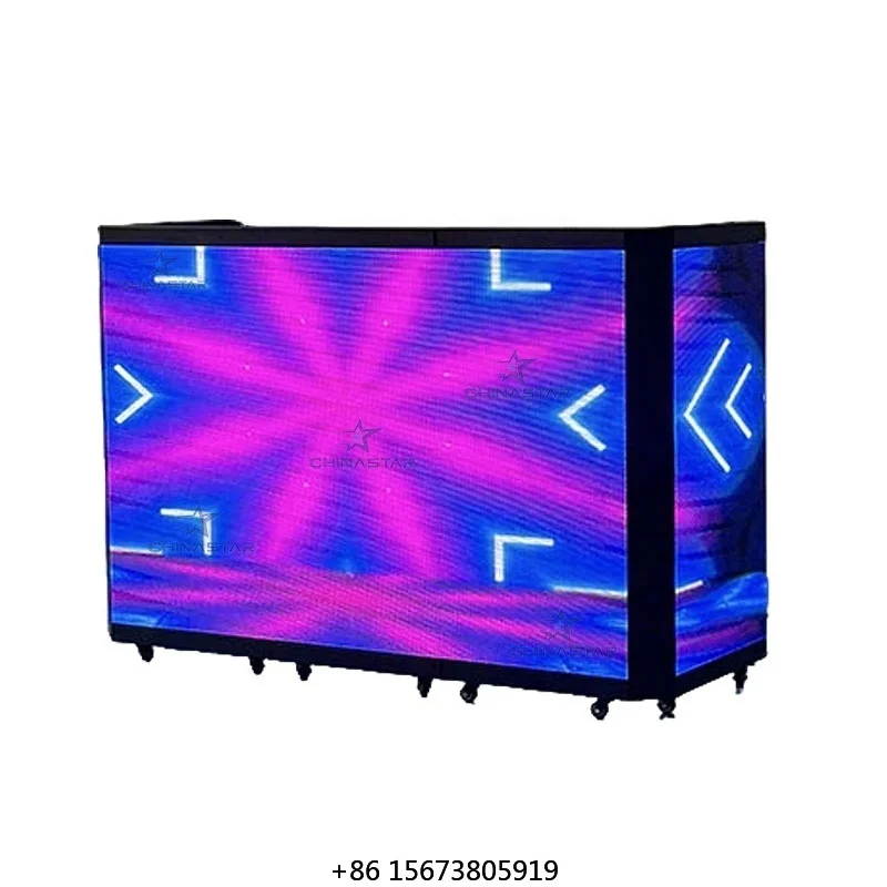 

Full Color LED DJ Booth Facade Indoor Outdoor Floor Stand DJ Booth Led Screen for Night Clubs Weeding Led Display