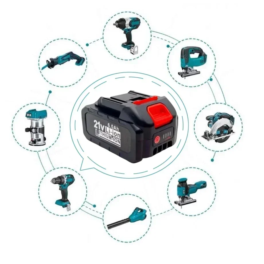 for Makita 5S2P18V tool Battery 18650 lithium battery can charge 6000mAh battery with high current and high discharge.+Charger.