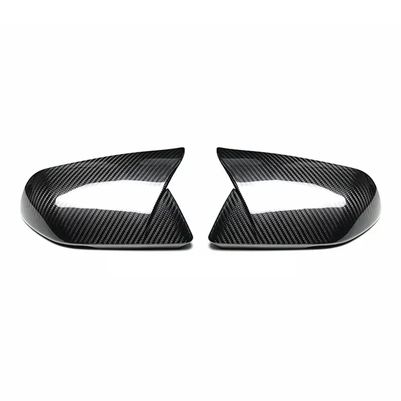 AU65-For Ford Mustang 2015-2024 Dry Carbon Fiber Side Mirror Cover Trim With LED Turn Signal Rearview Mirror Caps