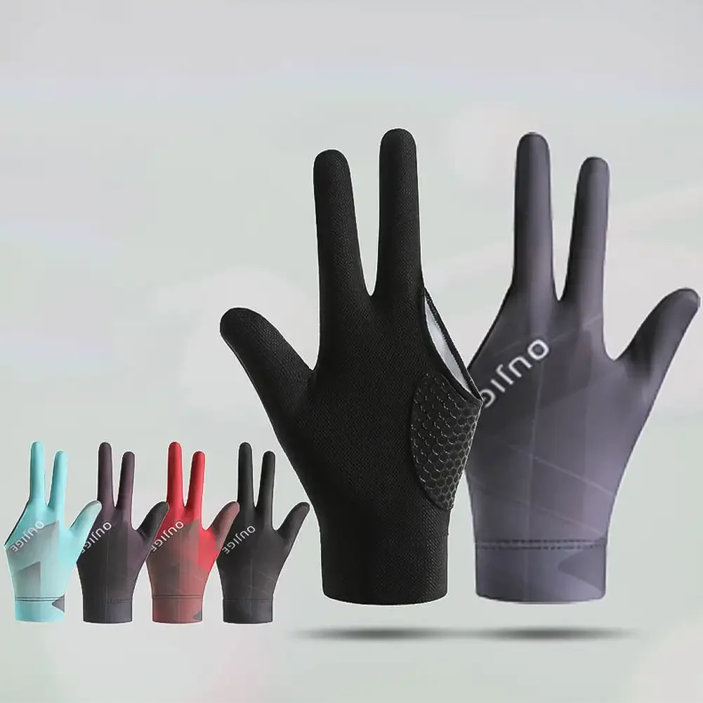 Billiards Glove Left Hand Three Finger Billiard Glove Non Slip Stickers Elasticity Billiard Training Gloves Accessories