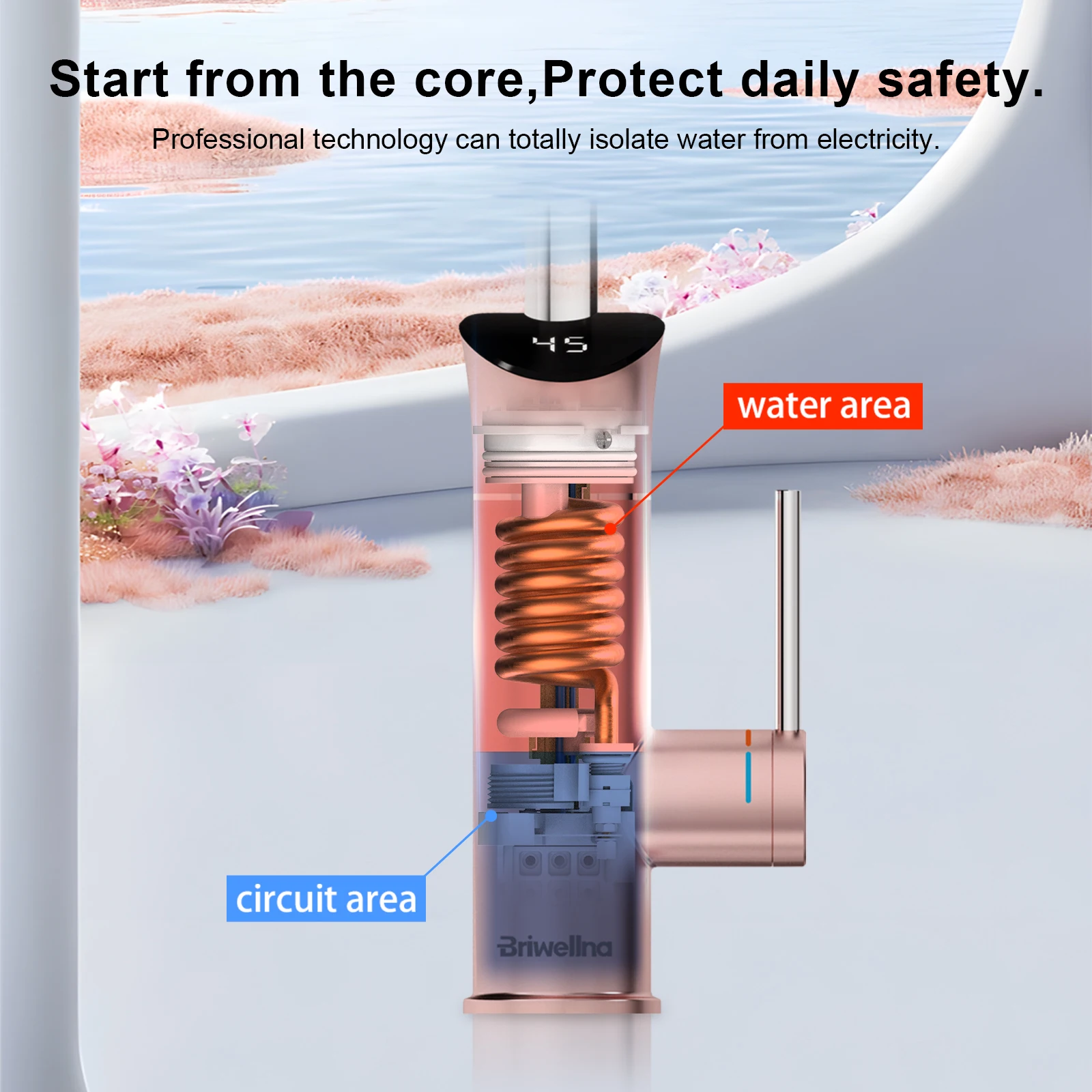 Electric Instant Water Heater 2-in-1Faucet Water Heater 360-Degree Swivel Spoutfor Continuous Hot Water with 304 Stainless Steel