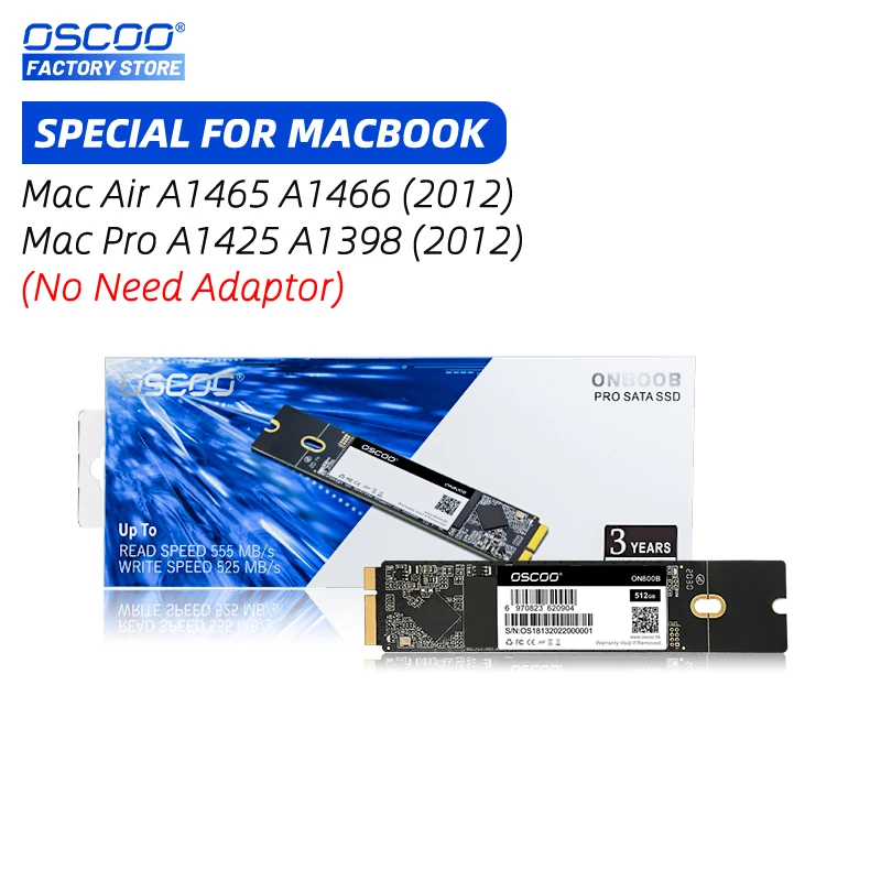 Твердотельный накопитель Oscoo 256 ГБ 512 ГБ 1 ТБ для 2012 Macbook Air A1465 A1466 Macbook Pro A1398 A1425 Apple macbook SSD