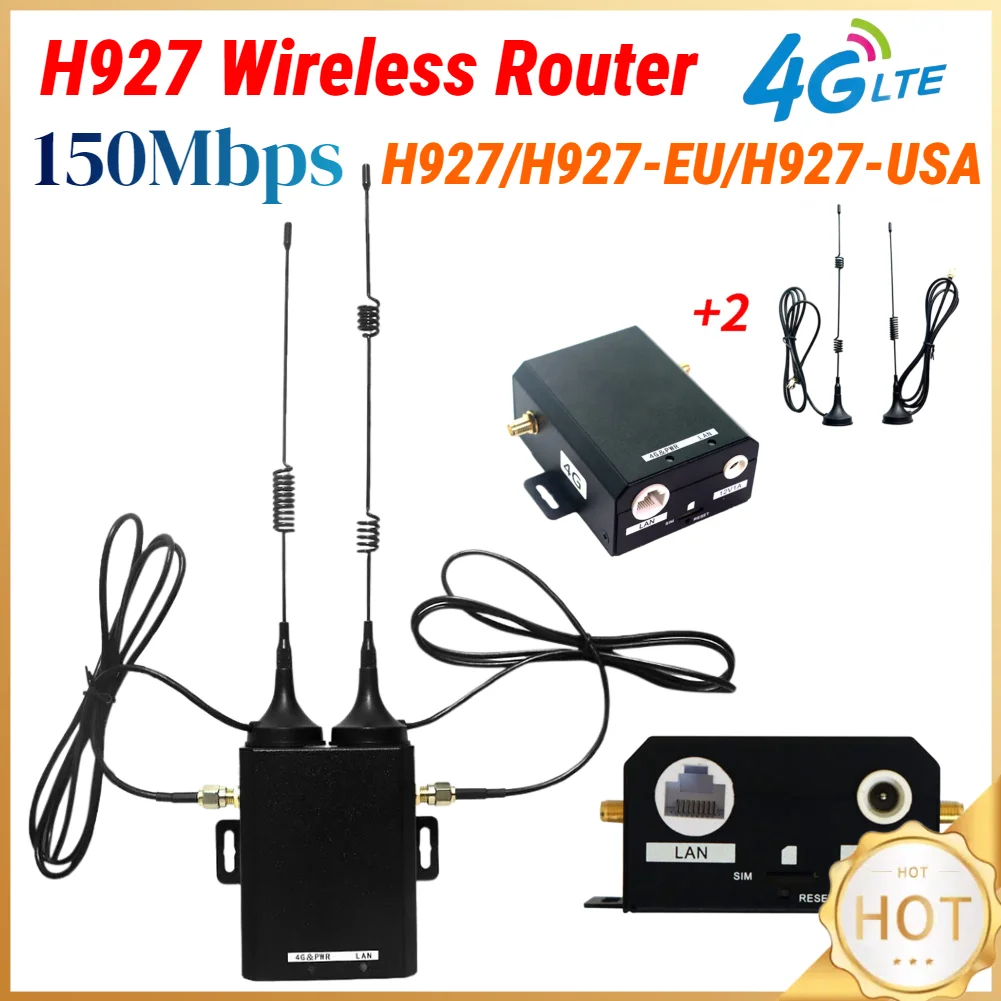 H927 4G LTE Router Industrial Grade 4G LTE SIM Card Router with External Antenna Support 16 WiFi Users for Outdoor