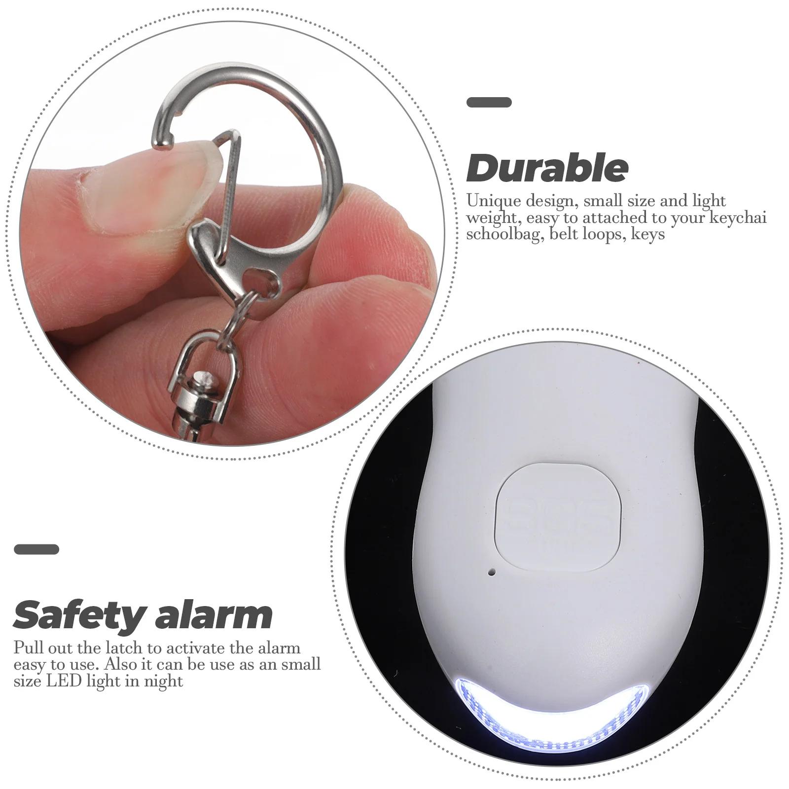 1pc Anti-Alarm Zaklamp 130Db Noodveiligheidsapparaat voor vrouwen Persoonlijke beveiliging Led-licht voor kinderen