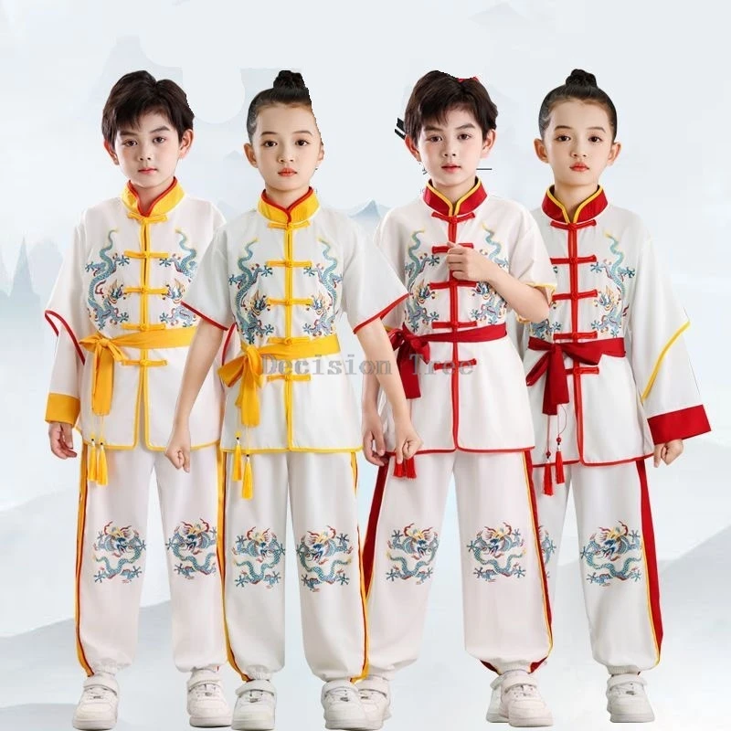 2026 new chinese style kids' top pants wushu set children's long sleeved breathable kung fu set kids' buckle wushu uniform set 