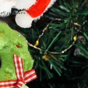 1X 귀여운 만화 크리스마스 플러시 펜던트 키체인 카와이 인형 자동차 키링 백팩 핸드백 펜던트 장식 액세서리