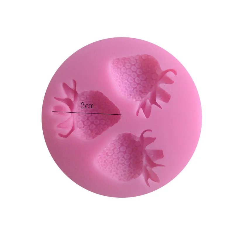 

Three Holes Strawberry Fruit Silicone Mold Fondant Molds Sugar Craft Tools Chocolate Mould For Cakes Tools Bakeware
