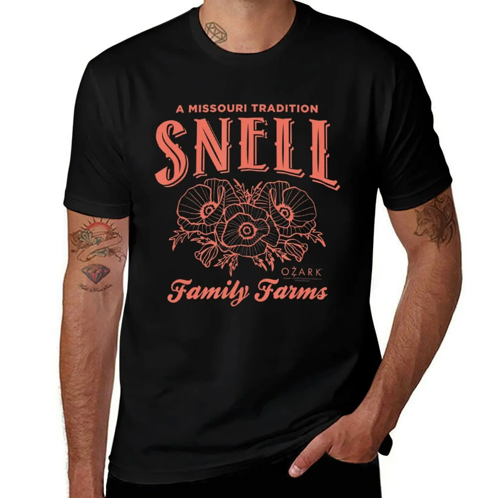 Ozark Snell Family Farms Coral T-Shirt graphic t shirt vintage anime figures mens designer t shirt