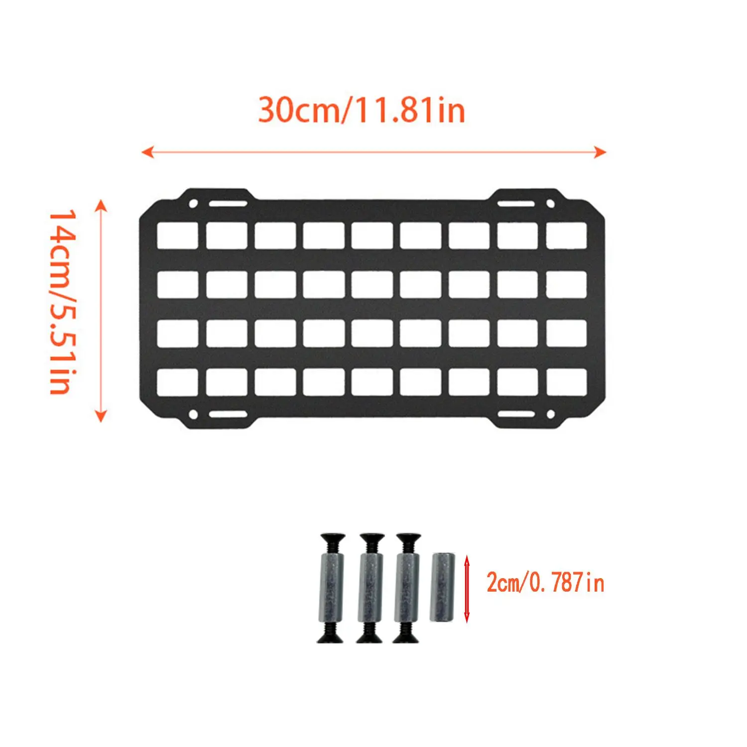 Motorcycle Molle Panel For Trunk Storage DIY Acce Waterproof Plastic Panel Tactical Universal Side Box Organizer Modular Storage