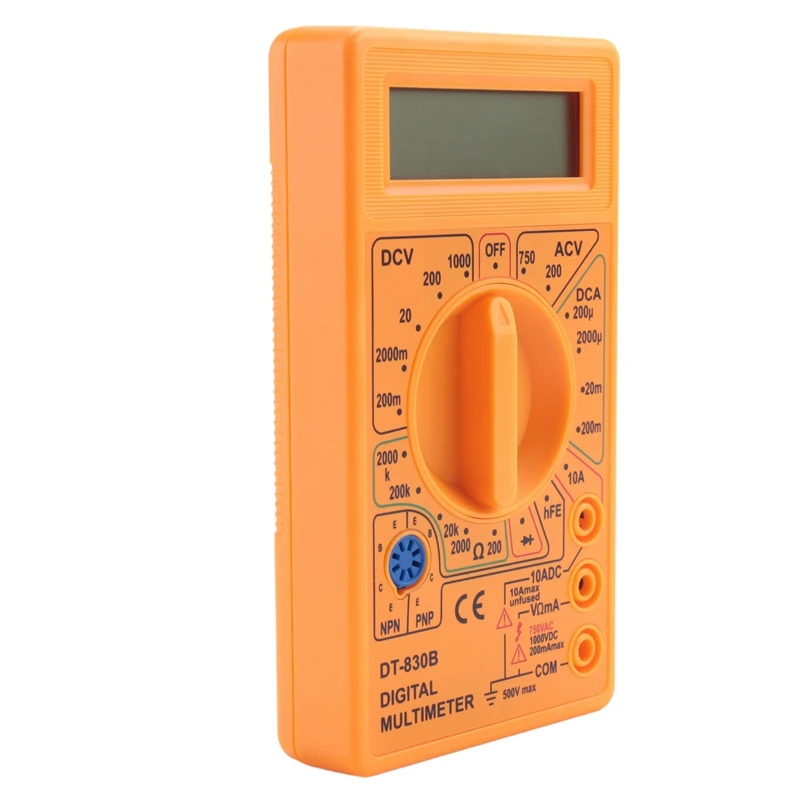 DT-830D Digital Multimeter With Buzzer Square Wave Output Voltage Ampere Ohm Tester Probe DC AC LCD Overload Protection