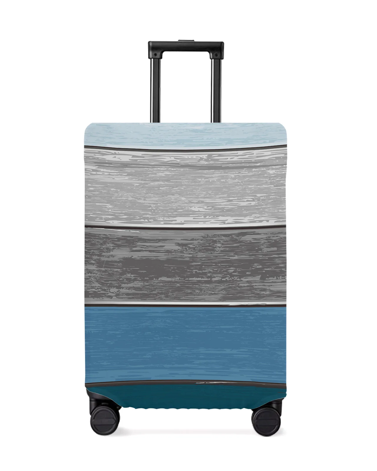 Retro Farm Barn Wood Grain Blue Gray Gradient Luggage Cover Travel Accessories Suitcase Elastic Dust Case Protect Sleeve