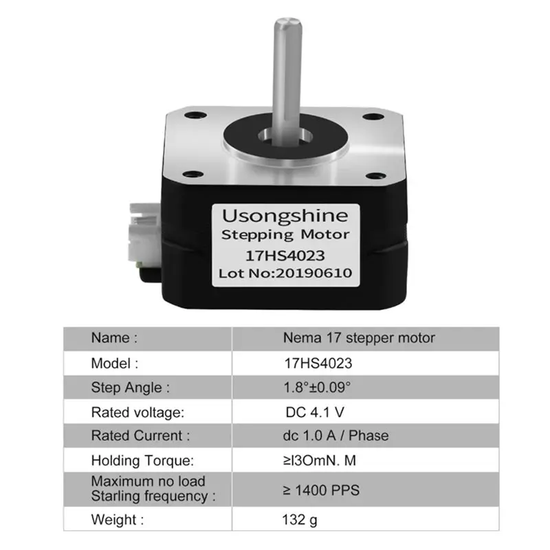 Y50A-5X Nema17 17HS4023 Stepper Motor For Titan Extruder 4-Lead 22Mm 42 Motor 0.7A 12V 14N.Cm 3D Printer Motor CNC Lasermotor