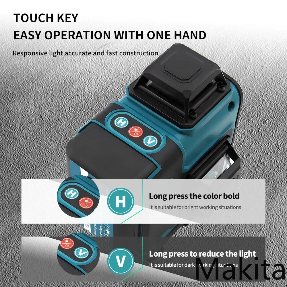 Makita 16 Lines Professional Laser Level Horizontal Vertical Green Laser Automatic 360°Self-Leveling Nivel Laser Building Tools
