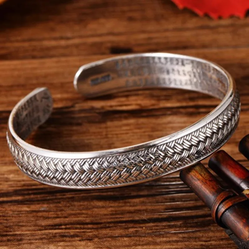 925 Sterling Silber Armband für Damen und Herren, modisch, für Hochzeit, Party, niedlich, handgefertigt, gewebter Schmuck, verstellbar, Retro