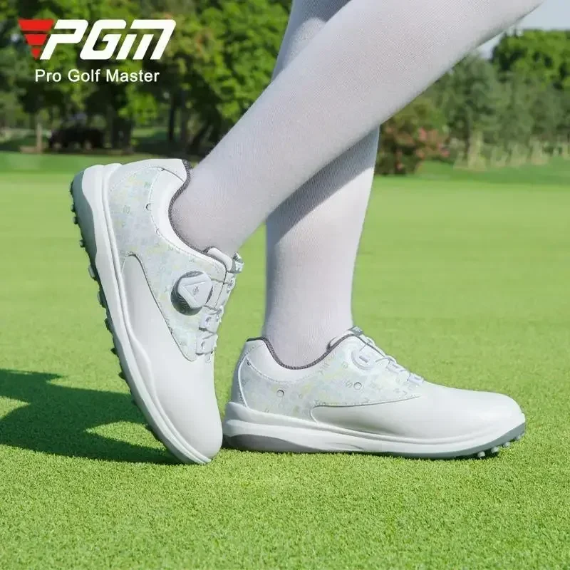 

PGM Женская обувь для гольфа, противоскользящая спортивная обувь с ручкой, кружевная ультраволоконная кожа, легкая, мягкая, дышащая