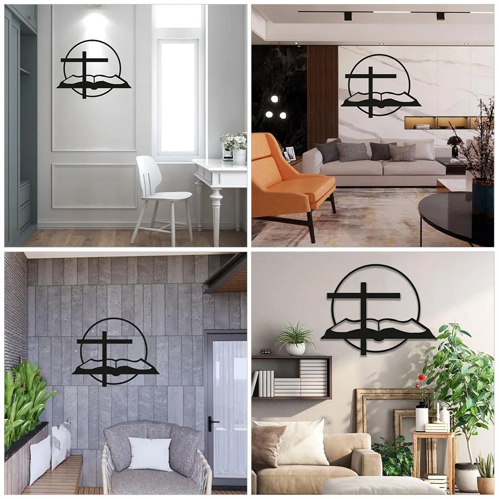 

2 Pcs Wrought Iron Wall Painting Loving Room Decor Decorations Hanging Crafts Household