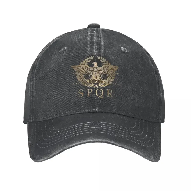 Casual SPQR Roman Empire Standard Shield Baseball Cap Unisex Style Distressed Denim Snapback Hat Spartan Outdoor Summer Hats Cap