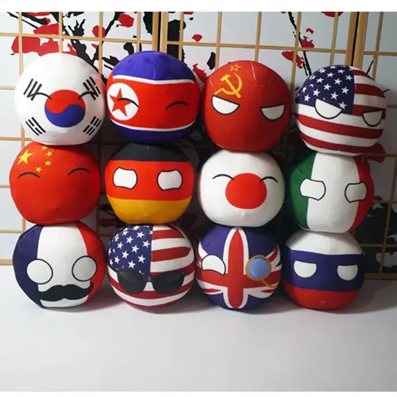 Polandball Plush Dolls Anime Countryball Short Plush Toys Mini Pillow 9-20cm Bag Key Ring Pendant Cosplay for Gift